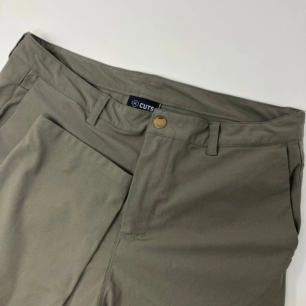 Cuts AO Slim Fit Pants Mens 33x32 (33x29.5) Brown Gray Performance Athleisure